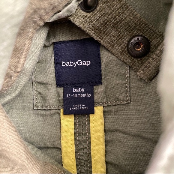 Baby Gap army green hooded lightweight jacket - Picture 2 of 5